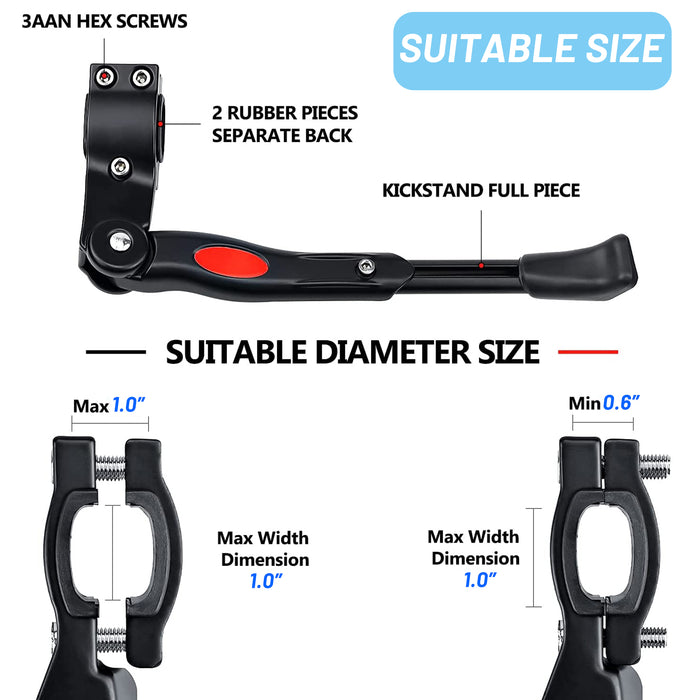 Adjustable Bike Side Kickstands for 22"-26" 700C Mountain Bike