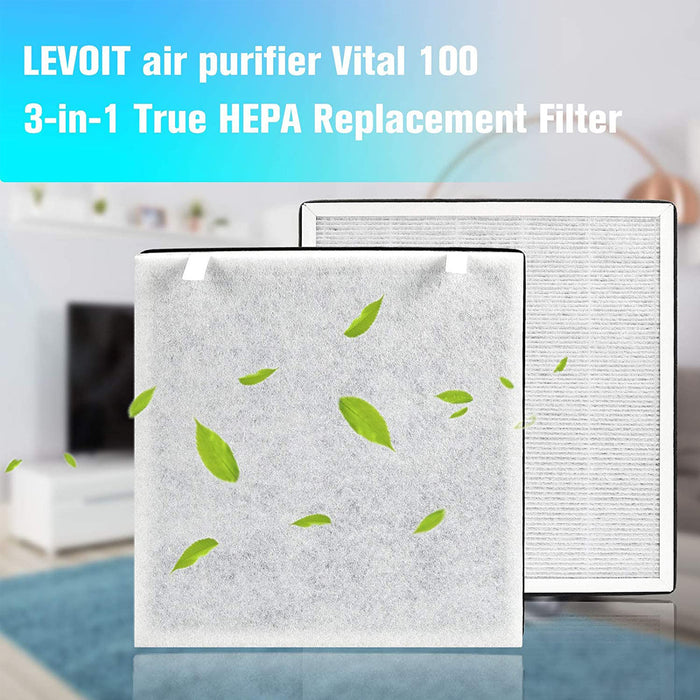 True HEPA Replacement Air Filter For Levoit LV-H132 Air Purifier LV-H132-RF  2PCS