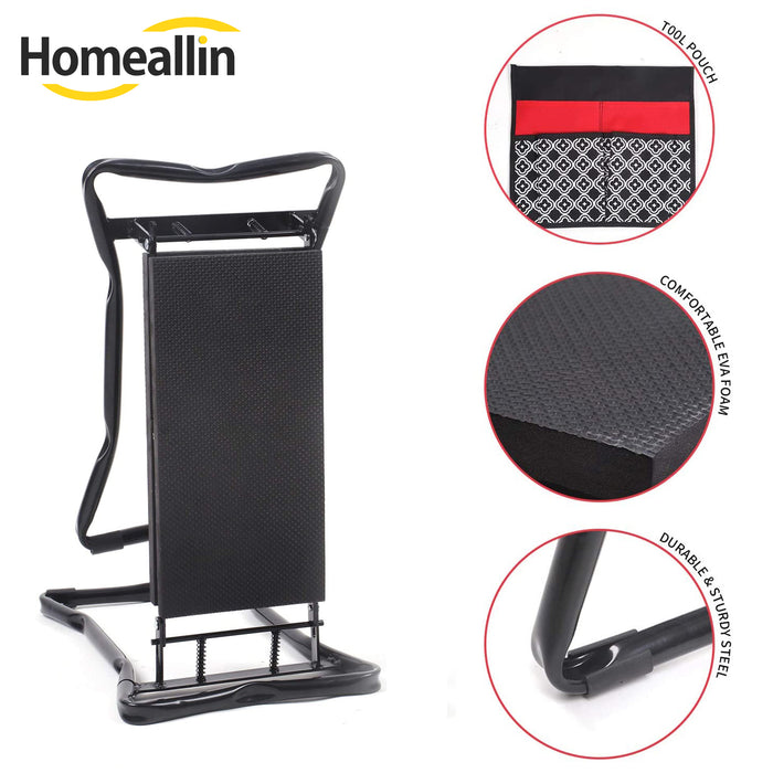 Foldable Garden Kneeler and Seat with Gardening Tools Withstand 330 lbs