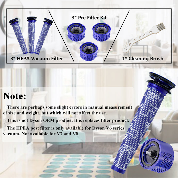 V6 Vacuum Pre & HEPA Filte for V6 Vacuum Cleaner