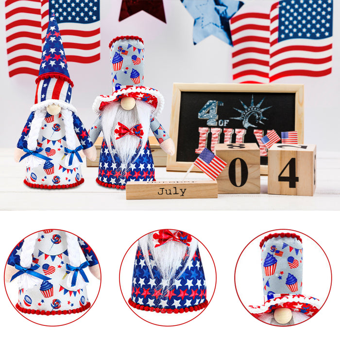 Decorations Patriotic Gnome Decor for Memorial Labor Veterans American Independence Day Gift