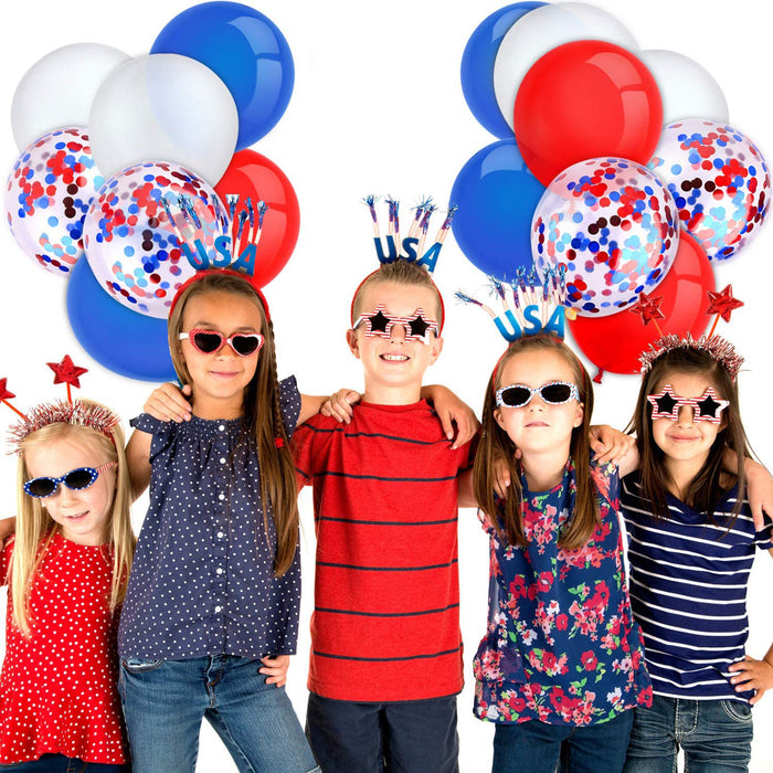 120pcs Back to School Balloon Garland Kit and USA Flag Banners of Party Decorations