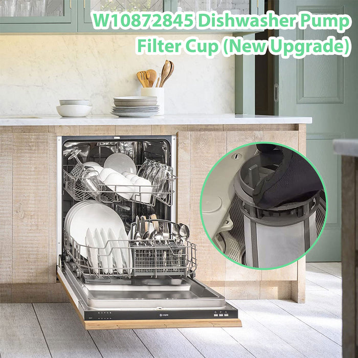 W10872845 Dishwasher Pump Filter Replaces 8579307 AP6030094