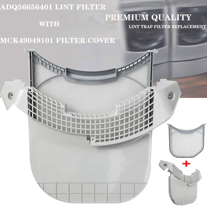 MCK49049101 Dryer Lint Trap Filter Screen Cover Housing and ADQ56656401 Dryer Lint Filters