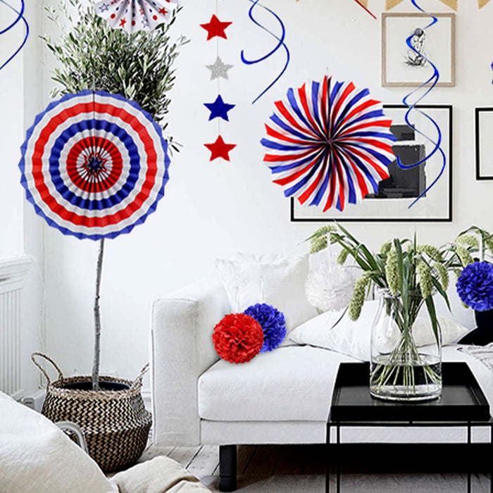 25Pcs 4th of July Patriotic Decorations Party Set